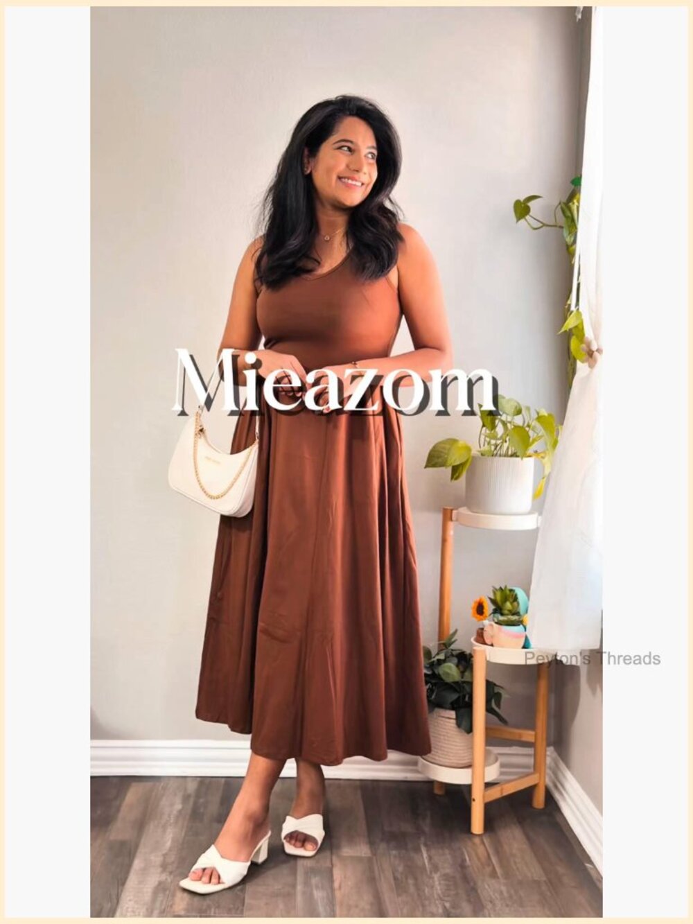 Women Sleeveless Midi A-Line Dress with Pockets - Picture 7 of 7
